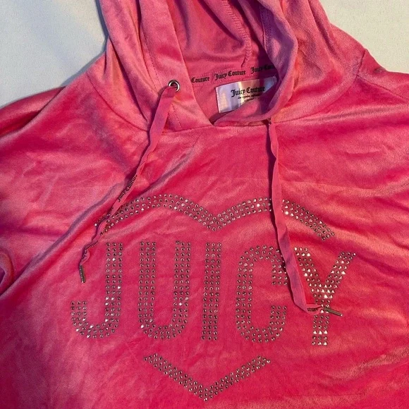 Pink Velour Juicy Couture Hoodie and Jogger Set - Picture 2 of 11